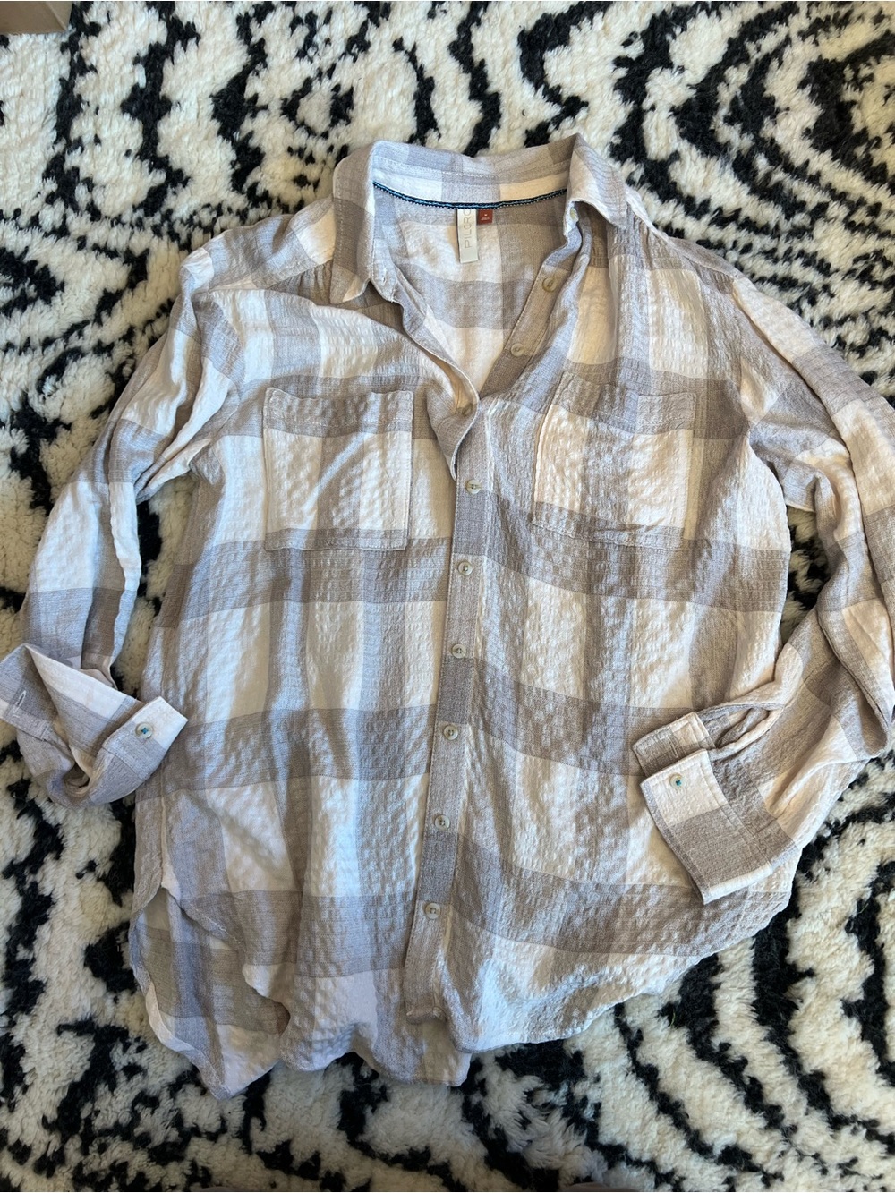Pilcro Oversized Plaid Button-Down Shirt - M